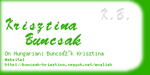 krisztina buncsak business card